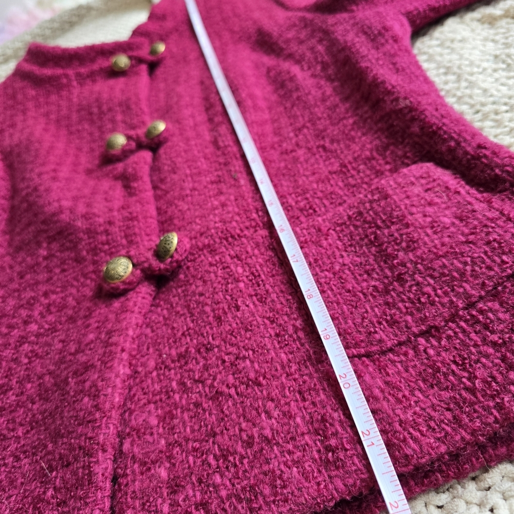 Vintage Strelitz | 12 | Vintage Burgundy New Wool 3 Pocket Jacket - Picture 11 of 11